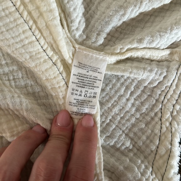 We the Free free people gauze cream colored button up shirt - Picture 7 of 8